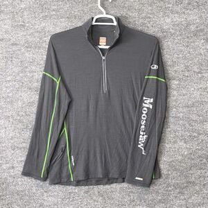 Icebreaker GT 200 Merino Wool Moosejaw 1/4 Zip Pullover Mens XL Gray base layer